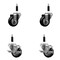 Service Caster 3'' Black Poly Wheel Swivel 7/8'' Expanding Stem Caster Set 2 Brakes, 4PK SCC-EX20S314-PPUB-BLK-2-TLB-2-78 - alternate 1